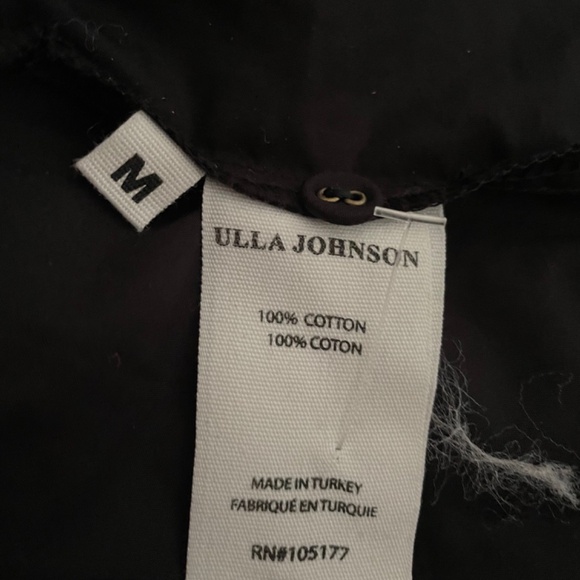 Ulla Johnson black 100% cotton dress with puff sleeves, tiered, sz. M, NWT, mint - Picture 7 of 7